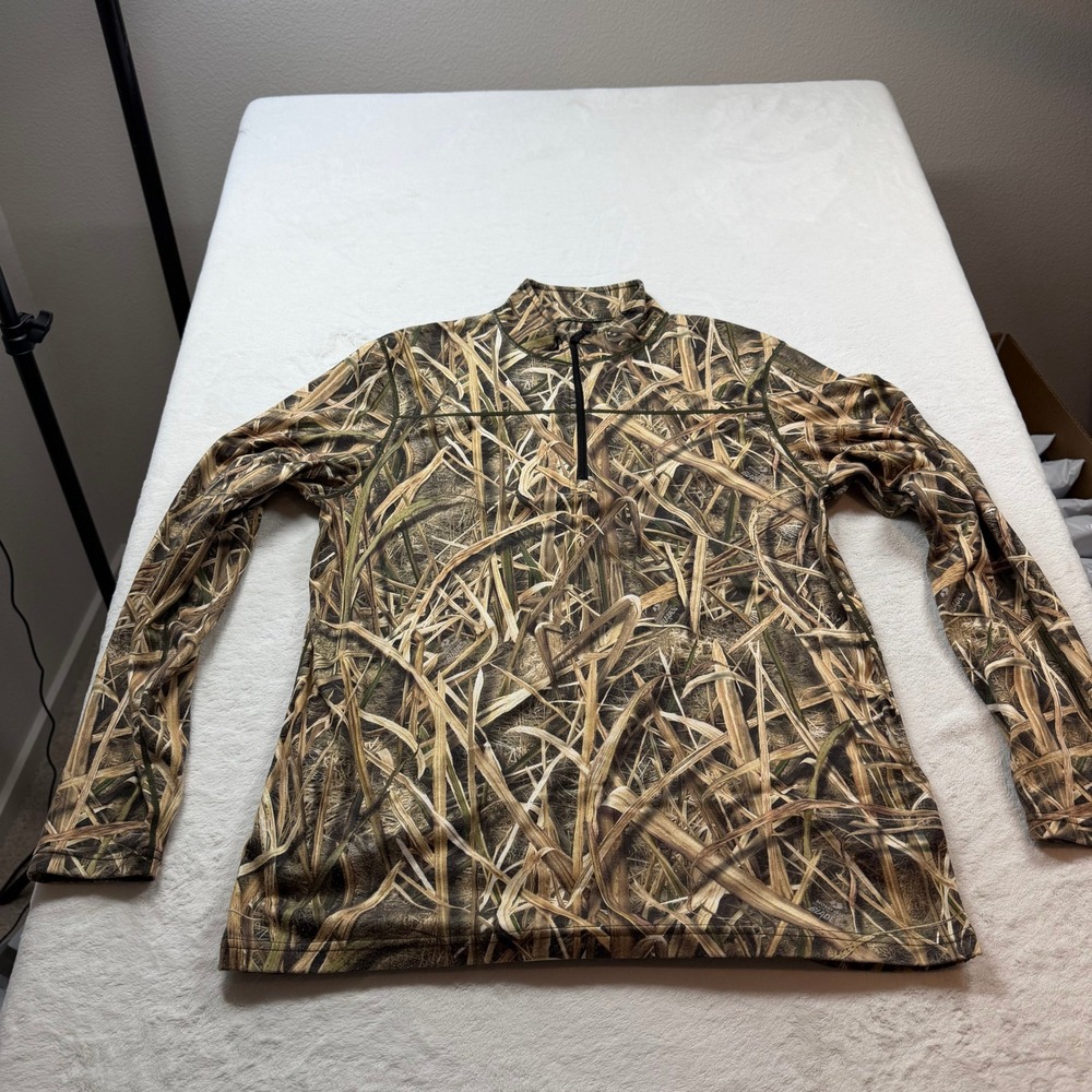 Terramar Quarter Zip Pullover Mens Large Camo Good Mossy Oak Shadow Grass Blades